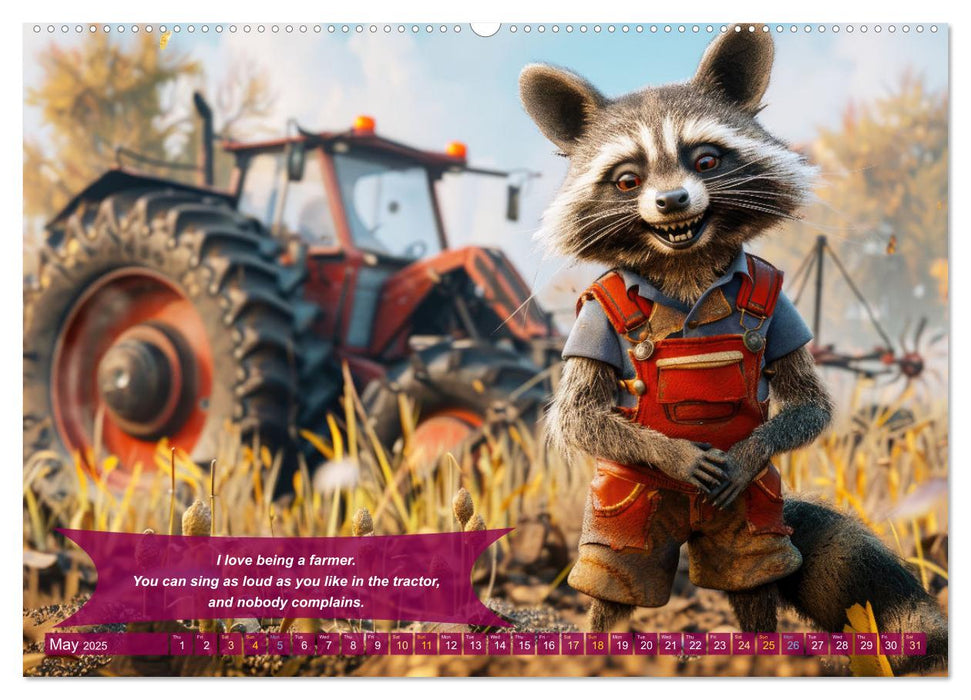 Funny charming animals as farmers (CALVENDO Monthly Calendar 2025)