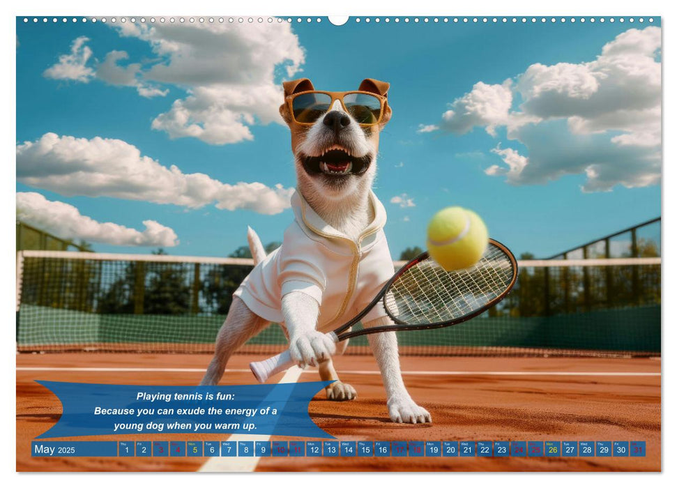 Funny animals as tennis players (CALVENDO Monthly Calendar 2025)