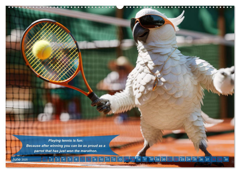 Funny animals as tennis players (CALVENDO Monthly Calendar 2025)