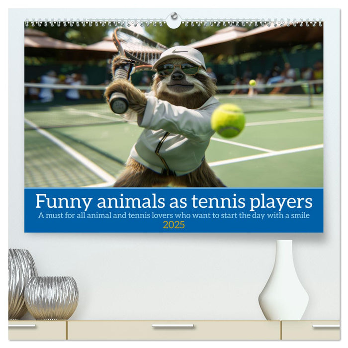 Funny animals as tennis players (CALVENDO Premium-Calendar 2025)