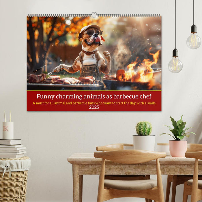 Funny charming animals as barbecue chef (CALVENDO Monthly Calendar 2025)