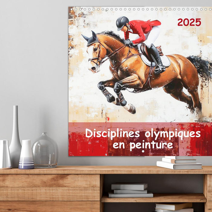 Disciplines olympiques en peinture (CALVENDO Calendrier mensuel 2025)