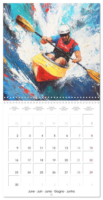 Disciplines olympiques en peinture (CALVENDO Calendrier mensuel 2025)