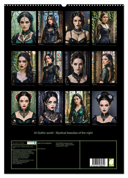 AI Gothic world - Mystical beauties of the night (CALVENDO Premium-Calendar 2025)