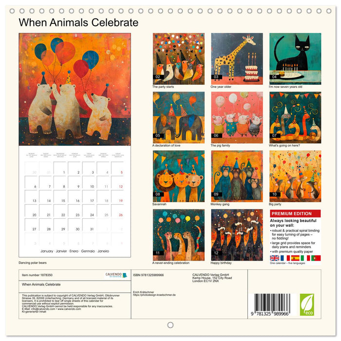 When Animals Celebrate (CALVENDO Monthly Calendar 2025)