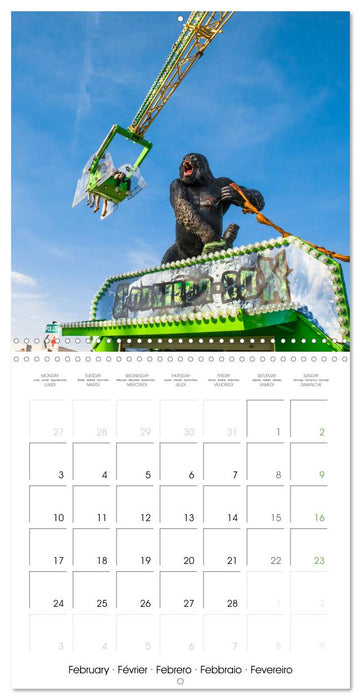 Carousels, Roller Coasters, Funfairs (CALVENDO Monthly Calendar 2025)