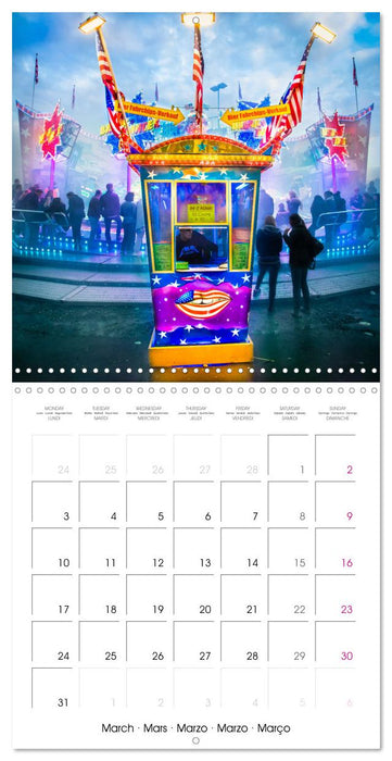 Carousels, Roller Coasters, Funfairs (CALVENDO Monthly Calendar 2025)