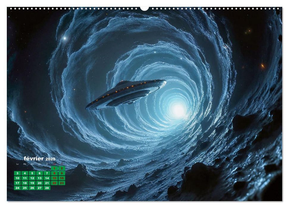 À travers l'univers-L'incroyable voyage (CALVENDO Calendrier mensuel 2025)