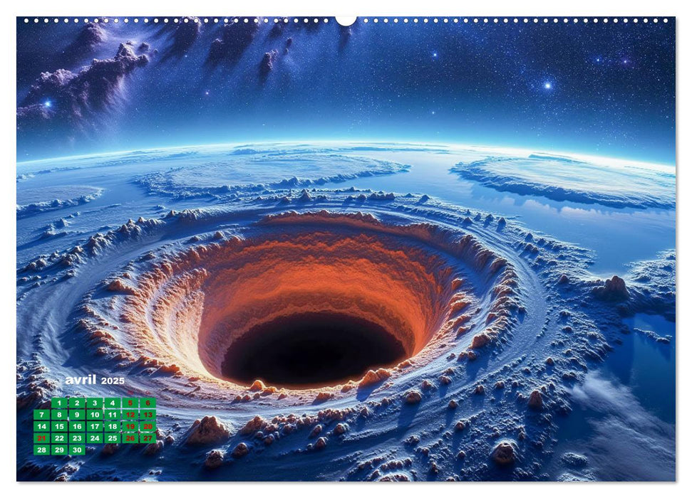 À travers l'univers-L'incroyable voyage (CALVENDO Calendrier mensuel 2025)