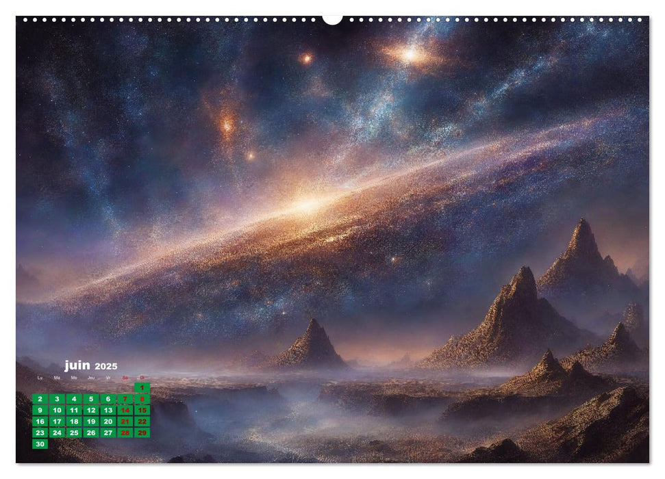 À travers l'univers-L'incroyable voyage (CALVENDO Calendrier mensuel 2025)