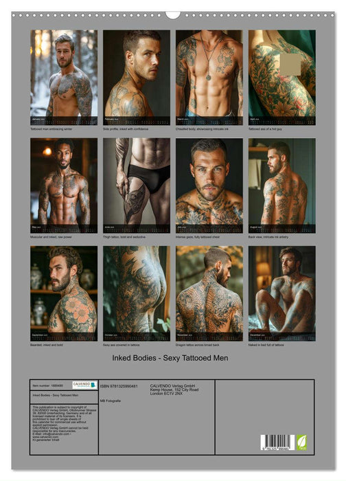 Inked Bodies - Sexy Tattooed Men (CALVENDO Monthly Calendar 2025)