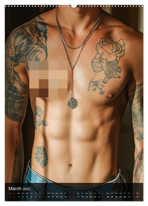 Inked Bodies - Sexy Tattooed Men (CALVENDO Monthly Calendar 2025)