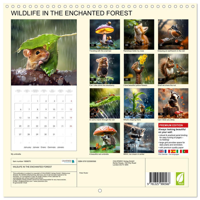 WILDLIFE IN THE ENCHANTED FOREST (CALVENDO Monthly Calendar 2025)