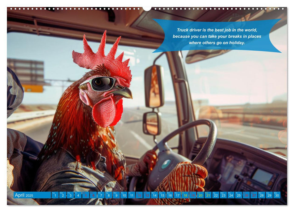 Funny charming animals as truck drivers (CALVENDO Monthly Calendar 2025)