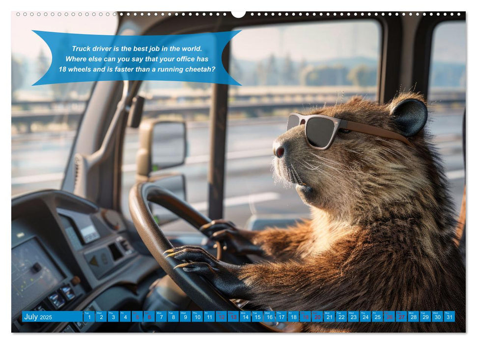 Funny charming animals as truck drivers (CALVENDO Premium-Calendar 2025)