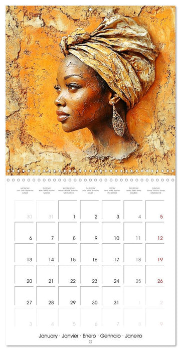 Artistic African Grace (CALVENDO Monthly Calendar 2025)