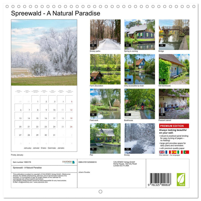 Spreewald - A Natural Paradise (CALVENDO Monthly Calendar 2025)