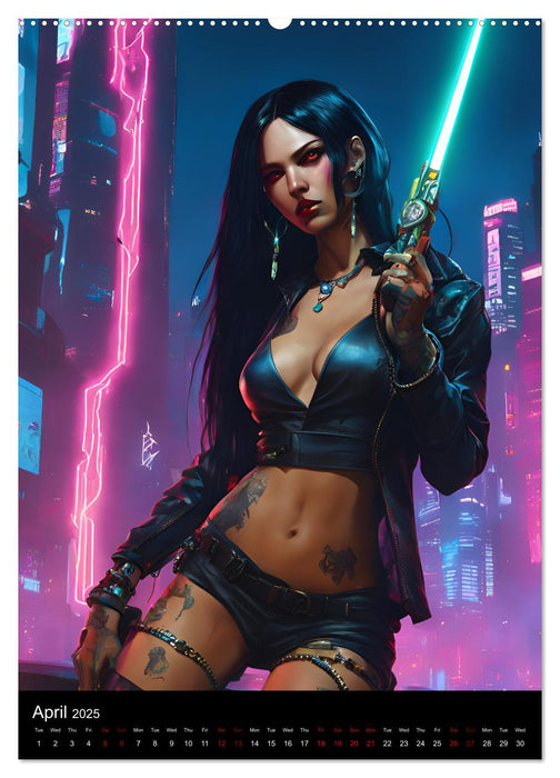 The Witches of Cyberpunk City (CALVENDO Premium-Calendar 2025)