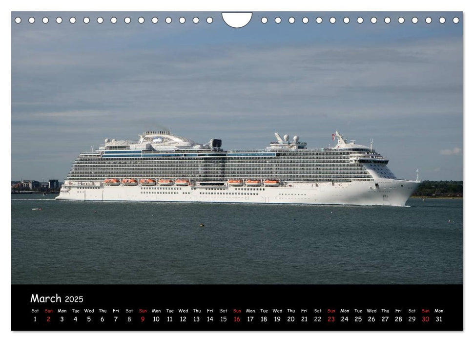 Cruise ships around the world (CALVENDO Monthly Calendar 2025)