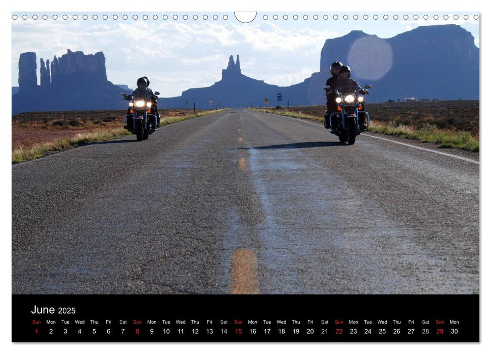 Riding the Wild West - America's Backroads by Motorcycle (CALVENDO Monthly Calendar 2025)