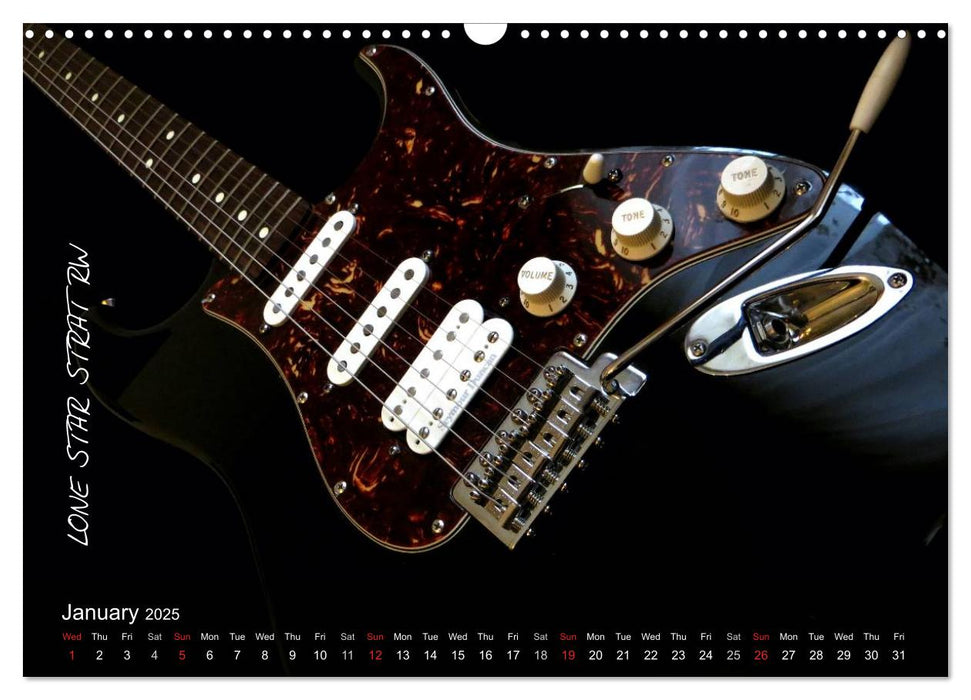 ROCK GUITARS put into the spotlight (CALVENDO Monthly Calendar 2025)