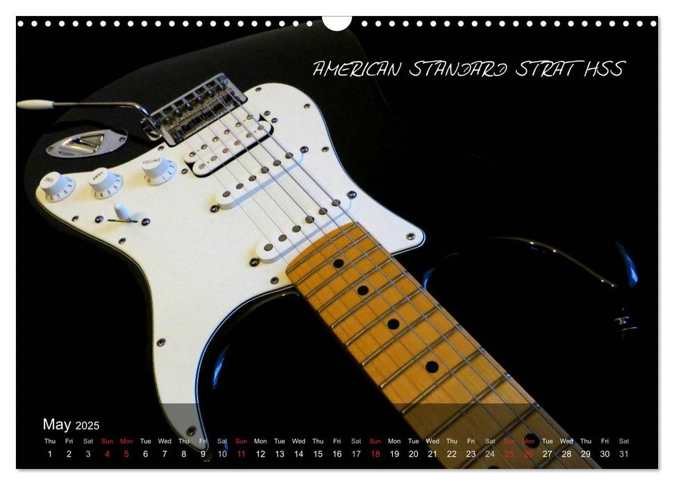 ROCK GUITARS put into the spotlight (CALVENDO Monthly Calendar 2025)