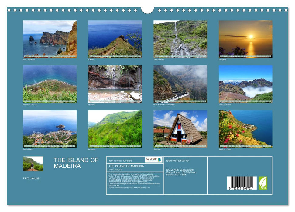 THE ISLAND OF MADEIRA (CALVENDO Monthly Calendar 2025)