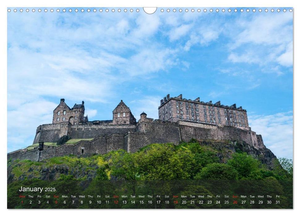 Scotland - From Edinburgh into the Highlands (CALVENDO Monthly Calendar 2025)