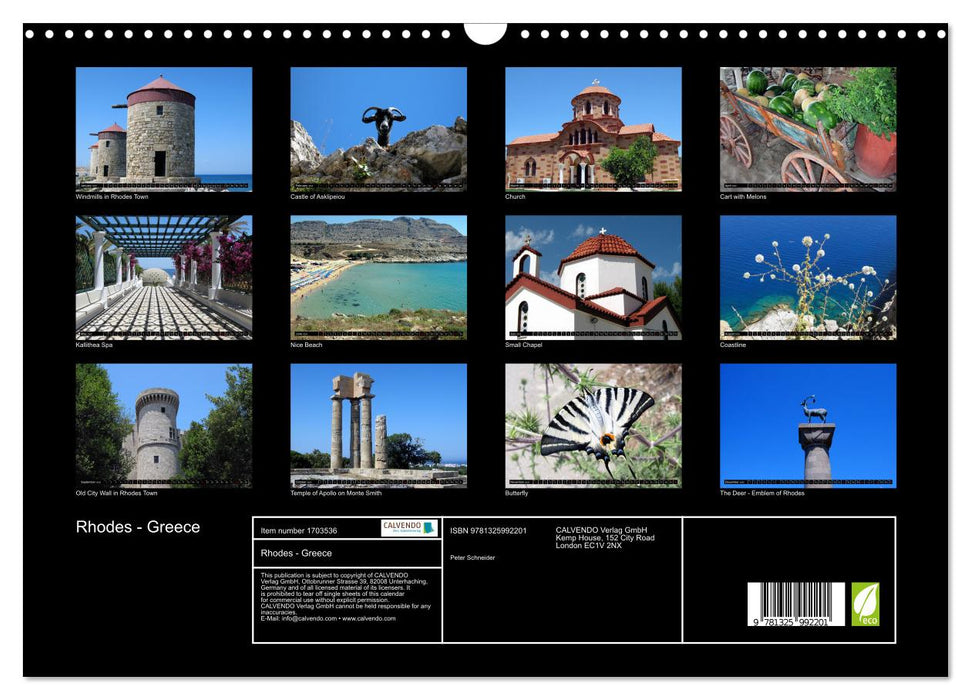 Rhodes - Greece (CALVENDO Monthly Calendar 2025)