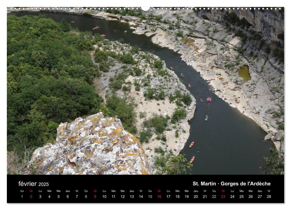 Ardèche - Randonnée & Kayak (CALVENDO Calendrier supérieur 2025)