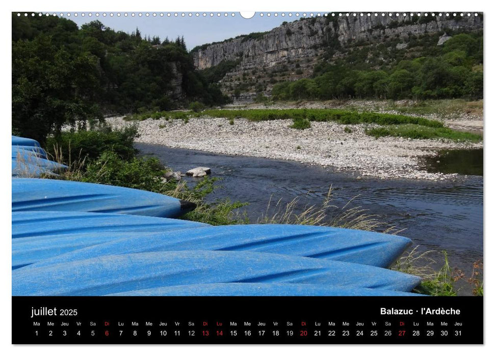 Ardèche - Randonnée & Kayak (CALVENDO Calendrier supérieur 2025)