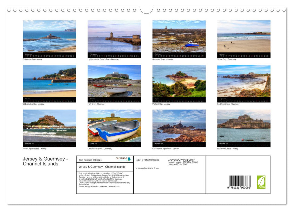 Jersey & Guernsey - Channel Islands (CALVENDO Monthly Calendar 2025)