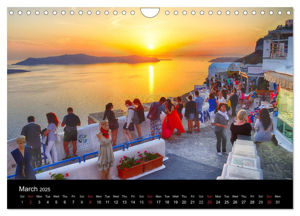 Santorini - Island in the Agean Sea (CALVENDO Monthly Calendar 2025)