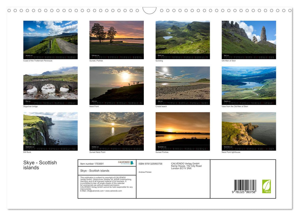 Skye - Scottish islands (CALVENDO Monthly Calendar 2025)