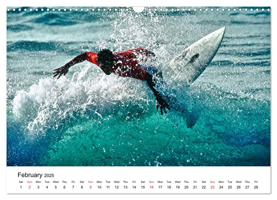 SURFERS AND WAVES (CALVENDO Monthly Calendar 2025)