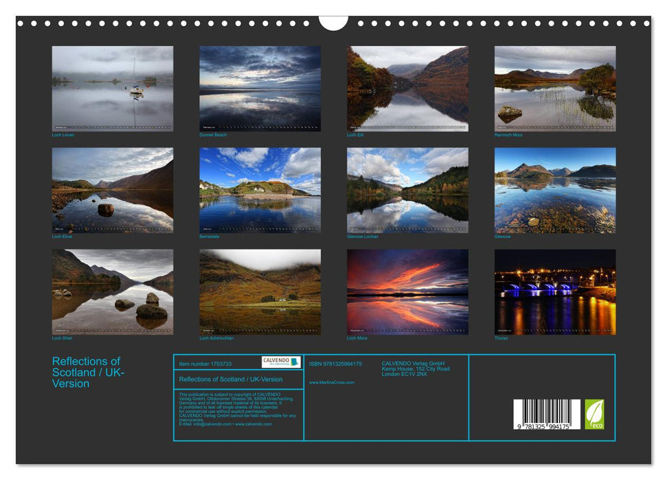 Reflections of Scotland / UK-Version (CALVENDO Monthly Calendar 2025)