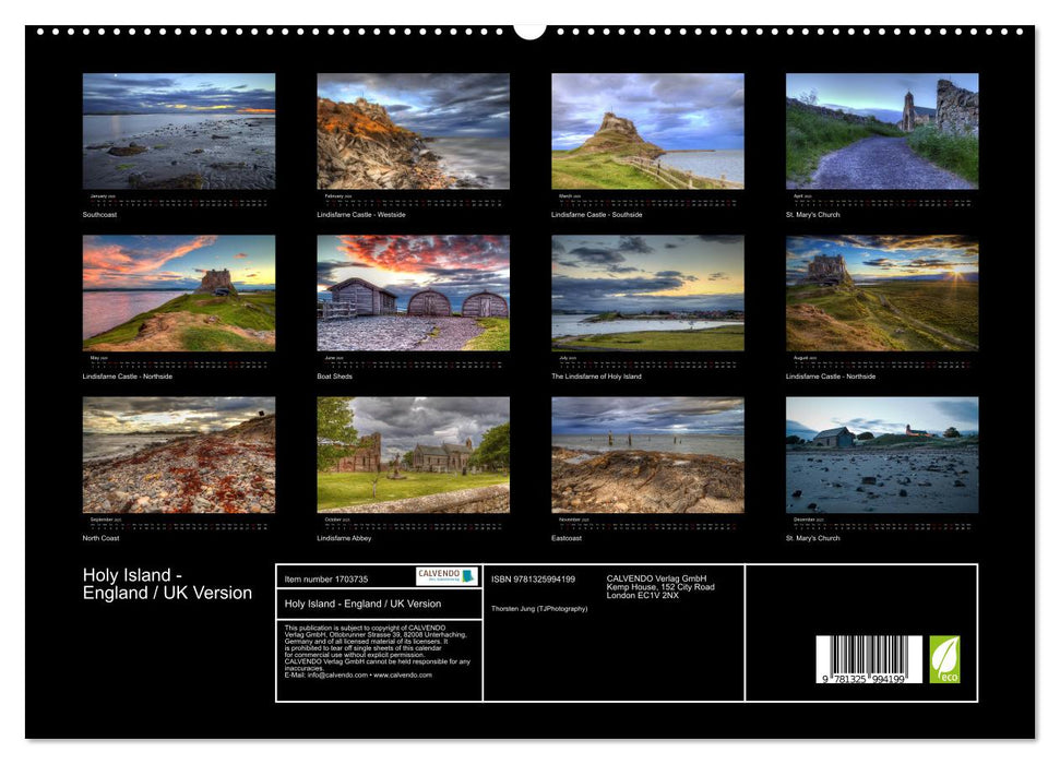 Holy Island - England / UK Version (CALVENDO Premium-Calendar 2025)