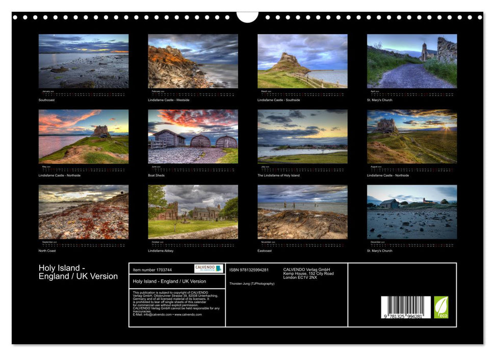 Holy Island - England / UK Version (CALVENDO Monthly Calendar 2025)