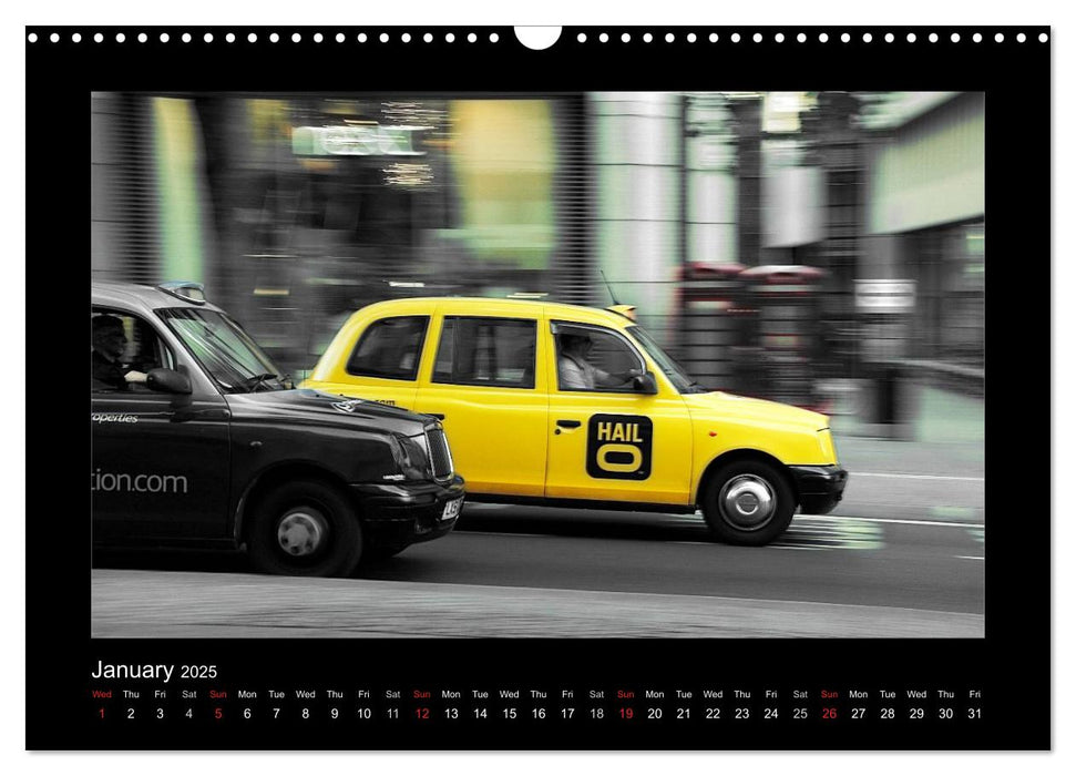 Taxis in London / UK-Version (CALVENDO Monthly Calendar 2025)