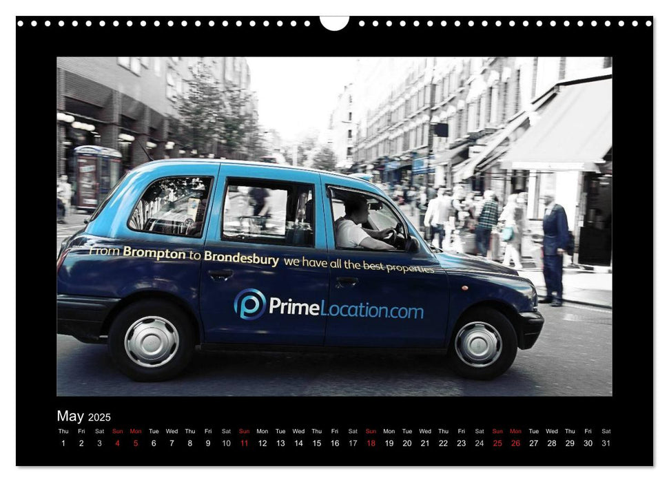 Taxis in London / UK-Version (CALVENDO Monthly Calendar 2025)