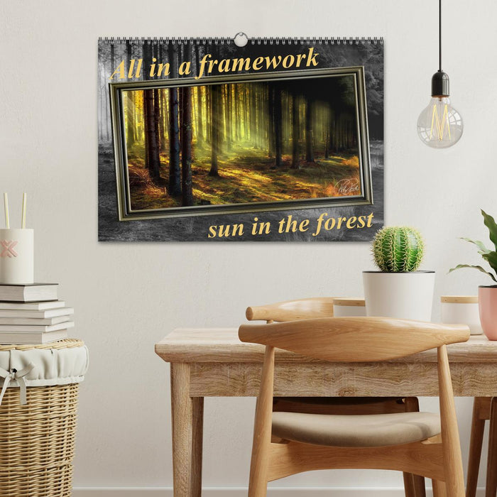 All in a framework - sun in the forest / UK-Version (CALVENDO Monthly Calendar 2025)