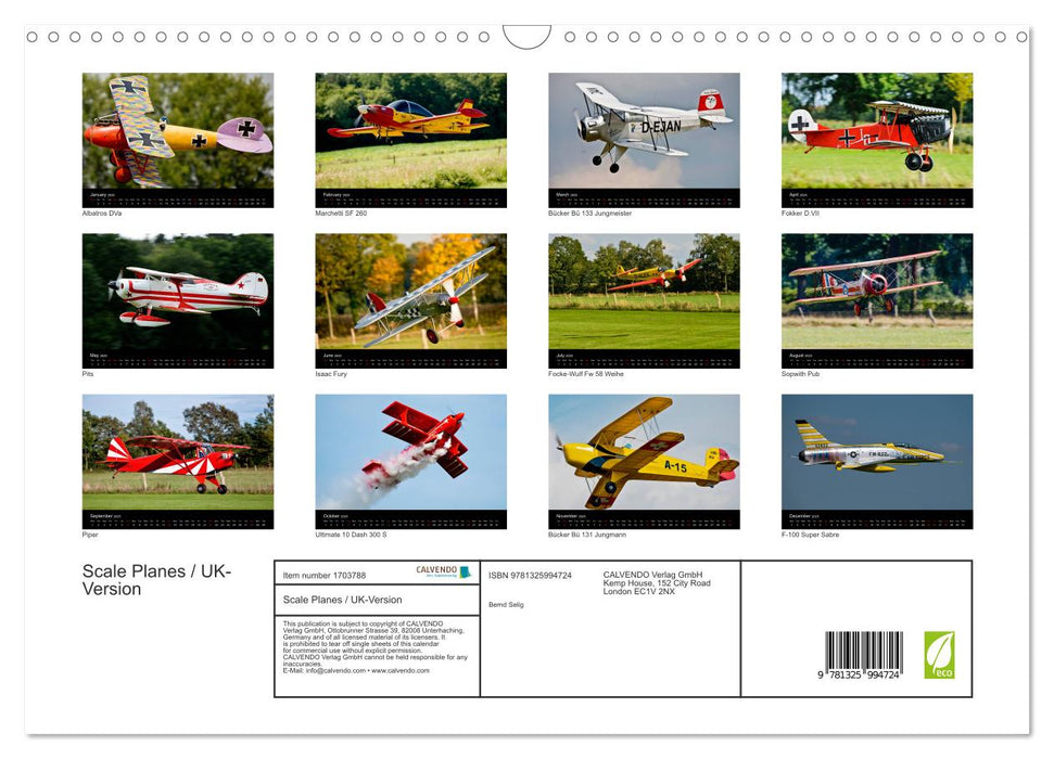 Scale Planes / UK-Version (CALVENDO Monthly Calendar 2025)