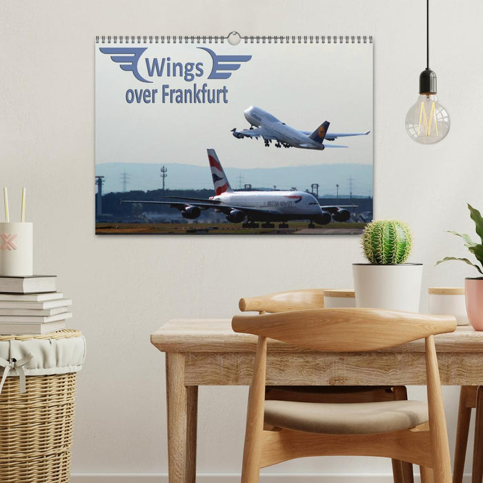 Wings over Frankfurt (UK Edition) (CALVENDO Monthly Calendar 2025)