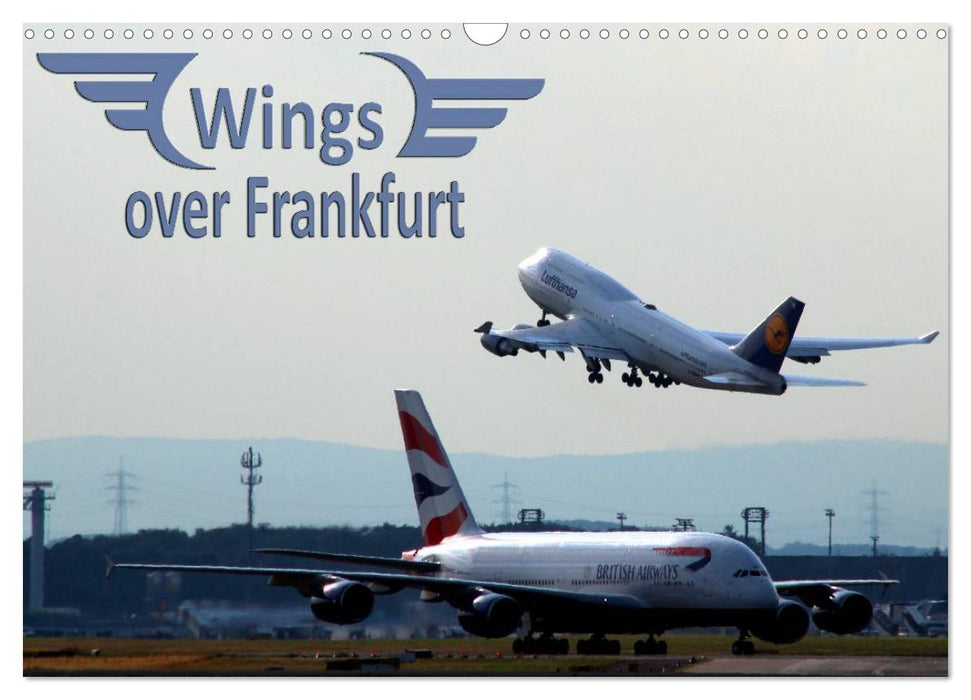 Wings over Frankfurt (UK Edition) (CALVENDO Monthly Calendar 2025)