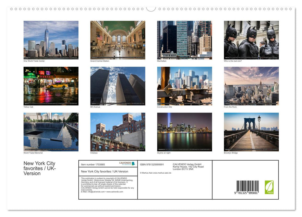 New York City favorites / UK-Version (CALVENDO Premium-Calendar 2025)