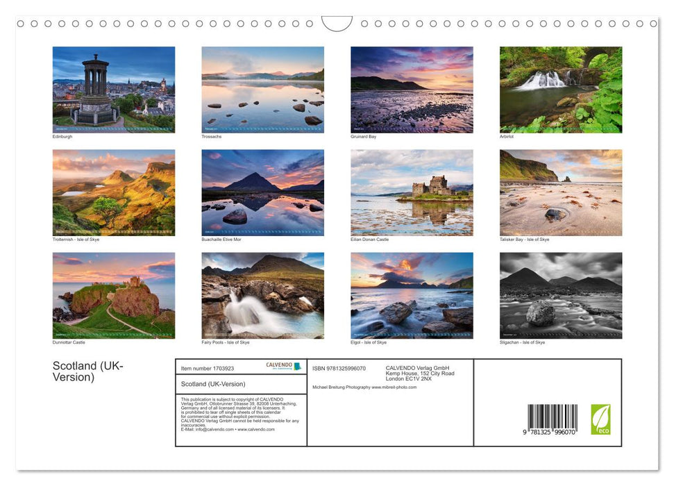 Scotland (UK-Version) (CALVENDO Monthly Calendar 2025)