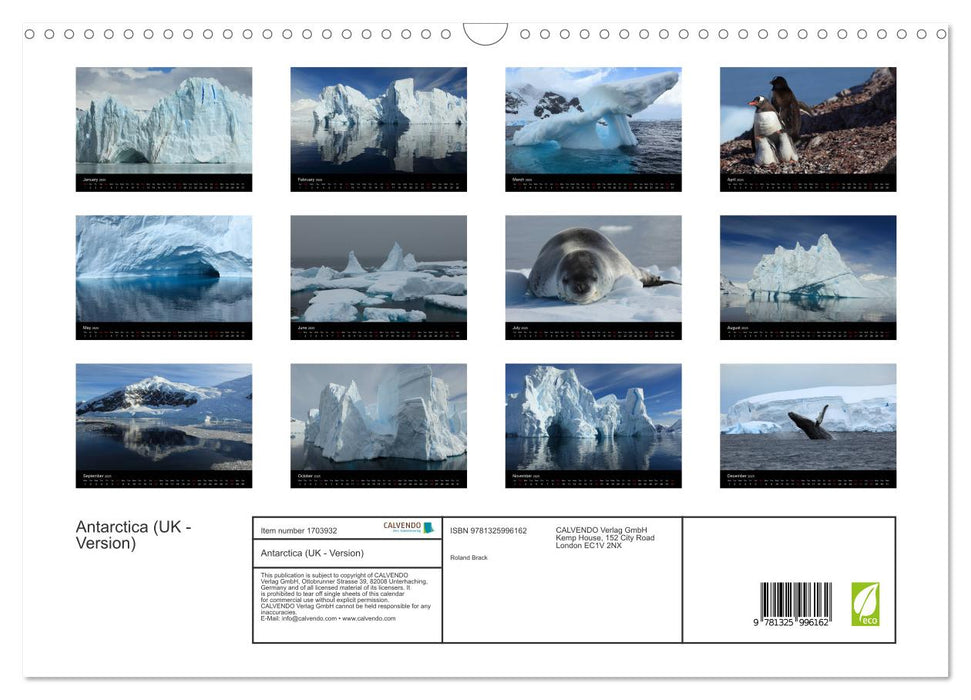 Antarctica (UK - Version) (CALVENDO Monthly Calendar 2025)