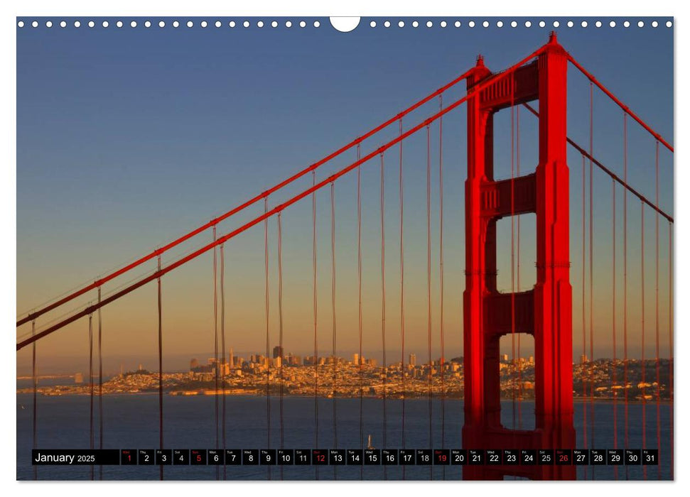 GOLDEN GATE BRIDGE Fascinating San Francisco (CALVENDO Monthly Calendar 2025)