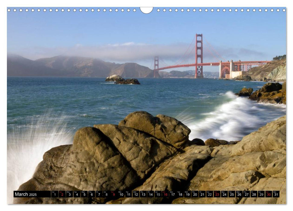 GOLDEN GATE BRIDGE Fascinating San Francisco (CALVENDO Monthly Calendar 2025)