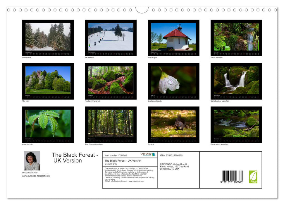 The Black Forest - UK Version (CALVENDO Monthly Calendar 2025)